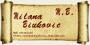 Milana Biuković vizit kartica
